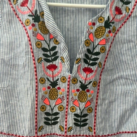 Boden Blue Sheath Midi Dress with V-Neck and Cap Sleeves - Picture 3 of 6